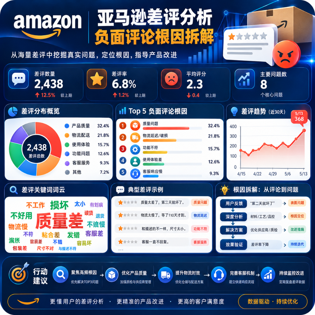 亚马逊负面评论根因分析